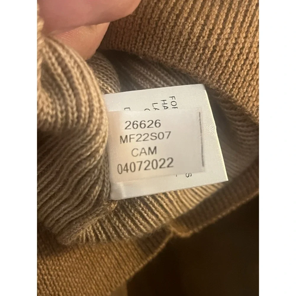 Peter Millar Men's XL 1/4 Zip Sweater 100% Merino Wool Camel Tan MF22S07